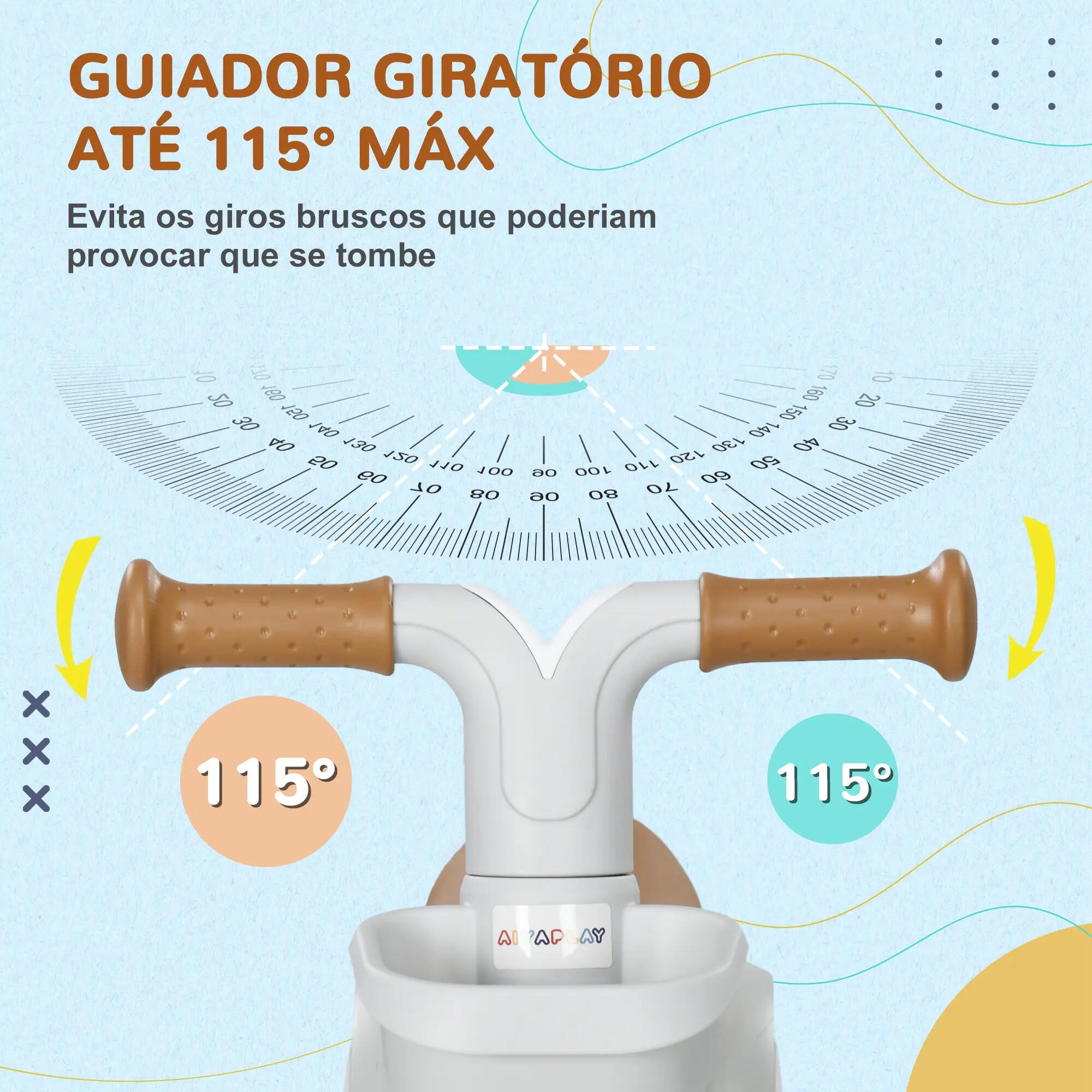 Bicicleta sem pedais 56x27x39 cm marrom AIYAPLAY 7/11