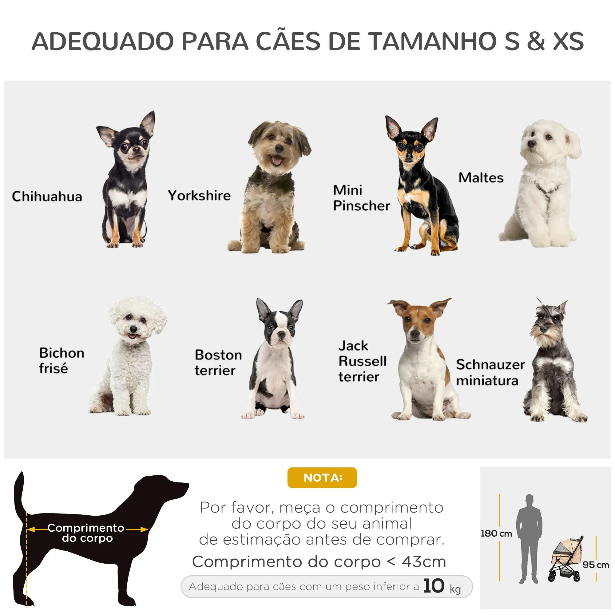 Cochecito para Mascotas PawHut 76.5x52x95 cm Marrón 6/10