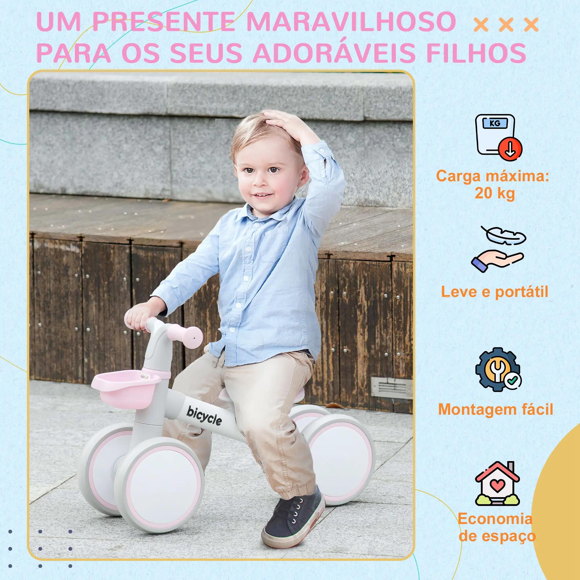 Bicicleta sem pedais 56x27x39 cm rosa AIYAPLAY 10/11