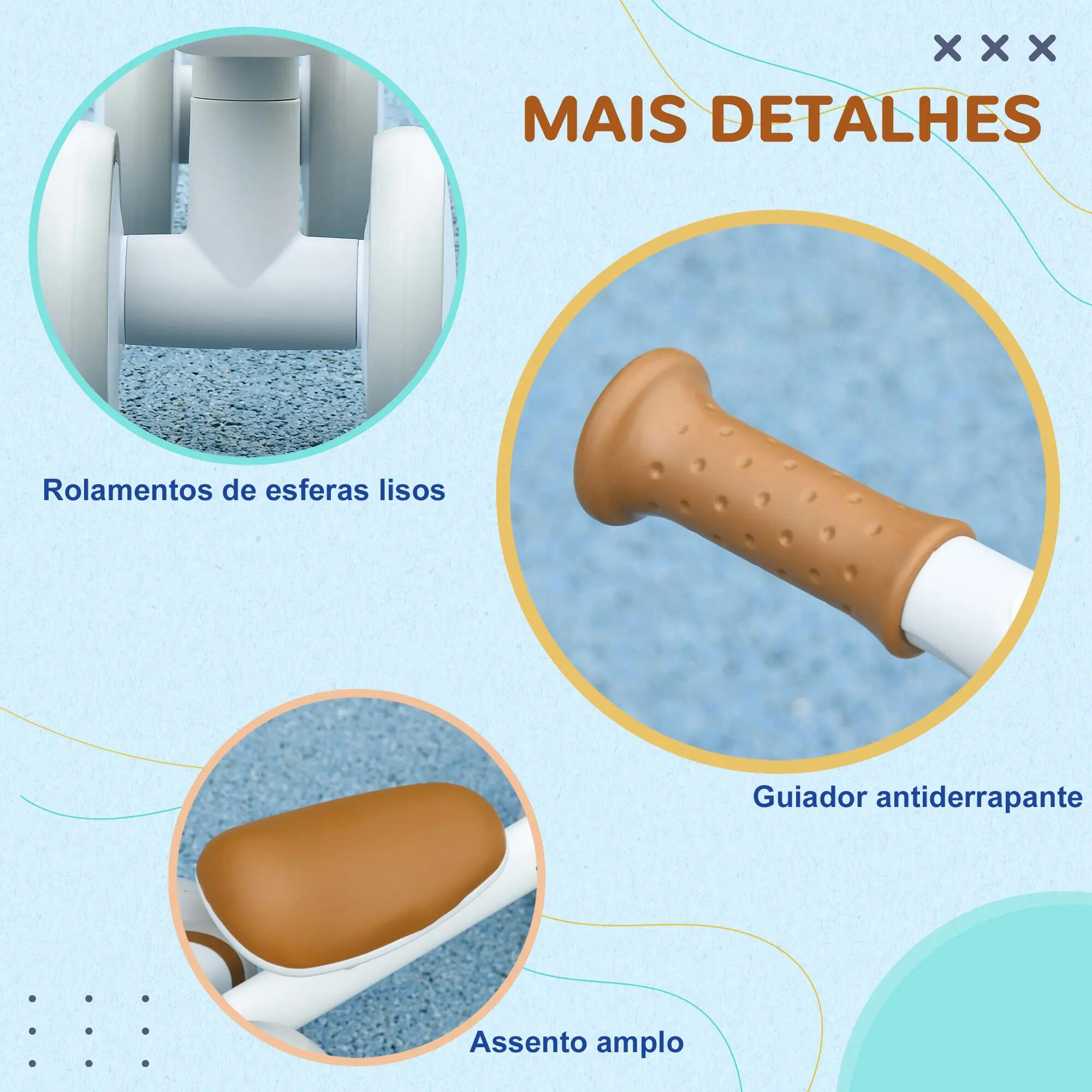 Bicicleta sem pedais 56x27x39 cm marrom AIYAPLAY 11/11