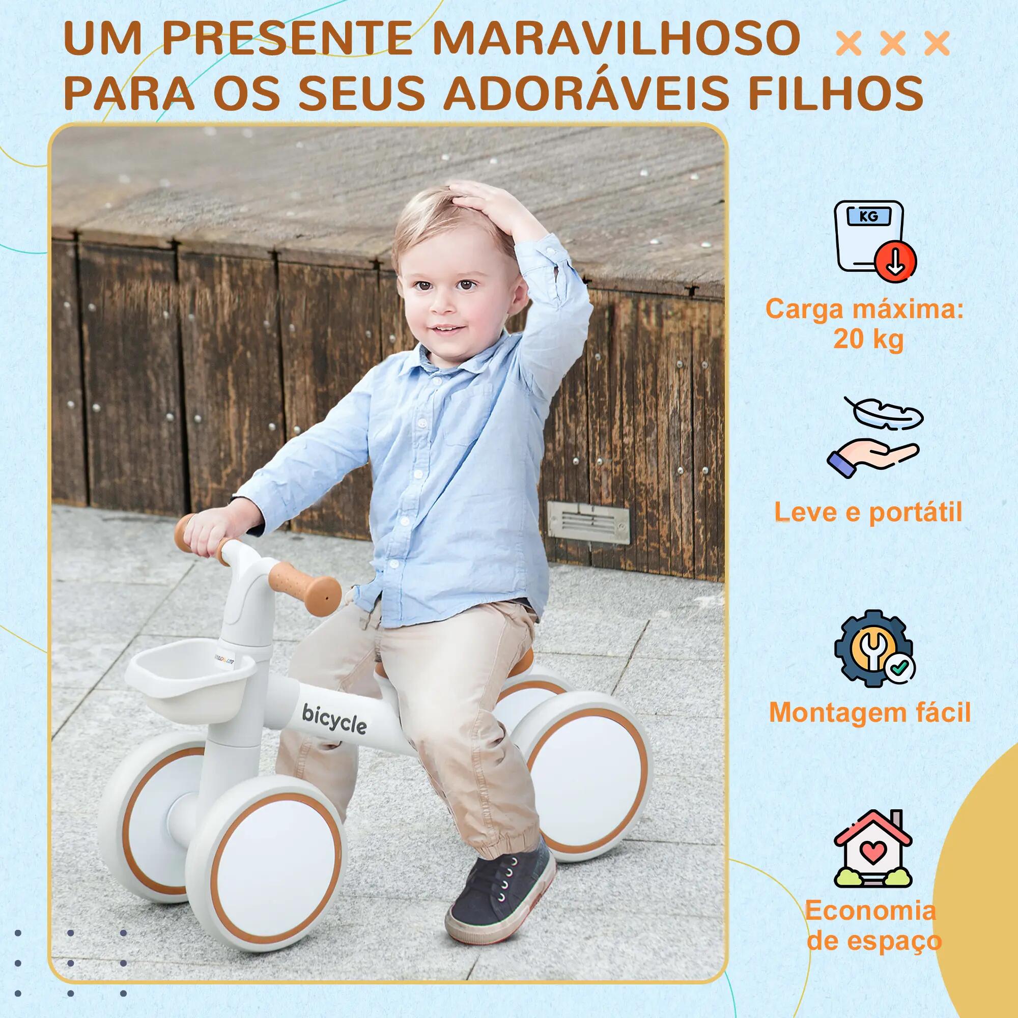 Bicicleta sem pedais 56x27x39 cm marrom AIYAPLAY 10/11
