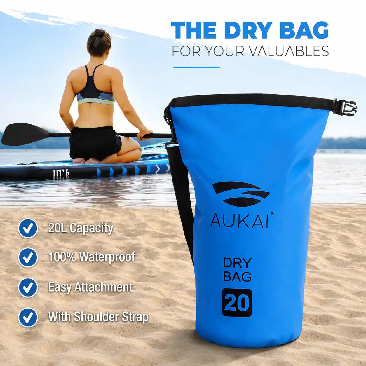 Pro Ocean Set de Stand Up Paddle hinchable 2 en 1 con asiento de kayak - Azul 9/9