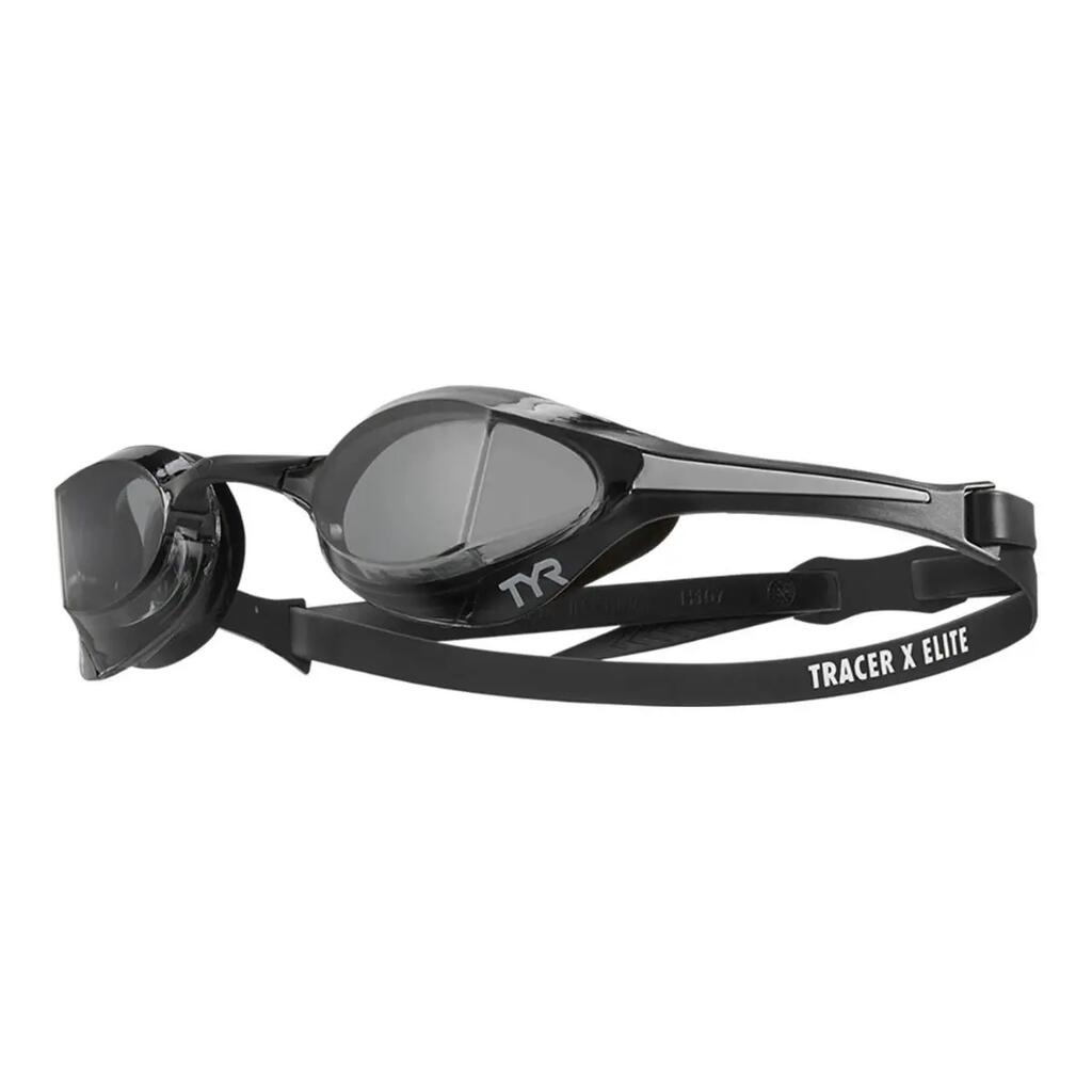 TYR Tracer X Elite Swimming Goggles HD Anti-Fog Smoke/Black/Grey