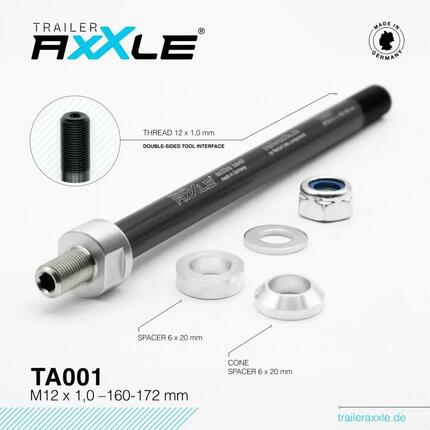Bobike Radoxx Steekas voor Aanhangwagen M12x1.00 160-172mm