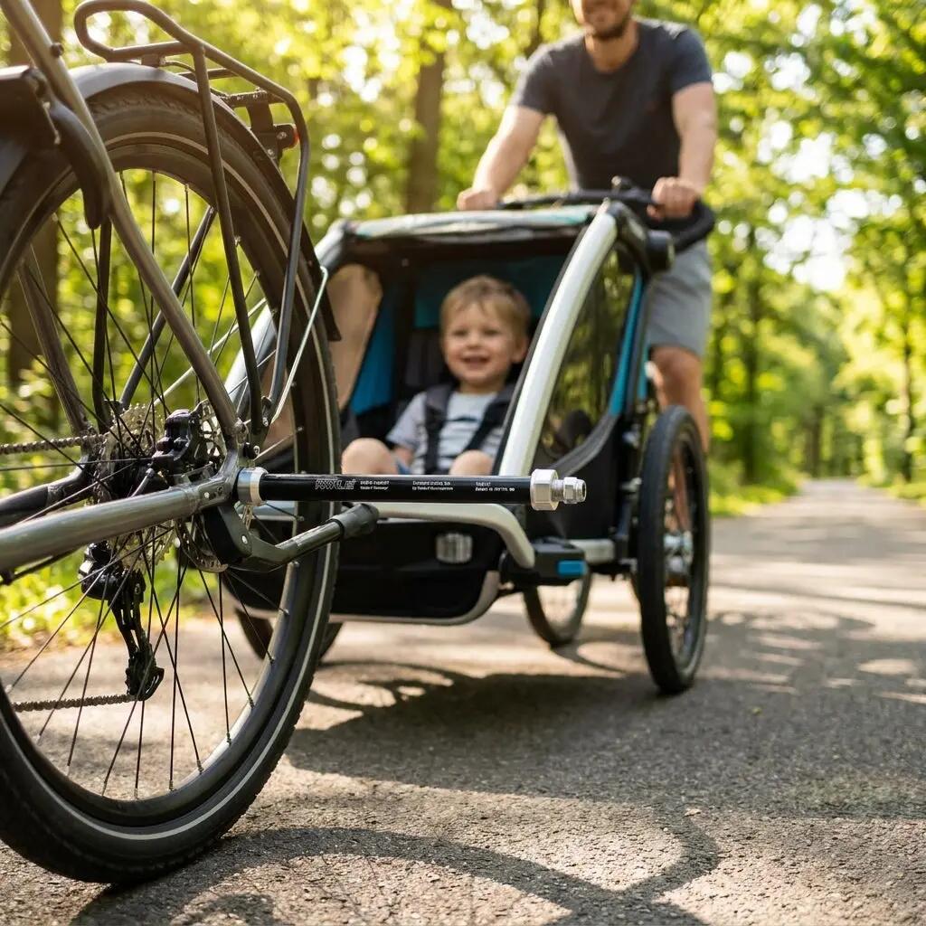 RadoxX Adaptador de eixo 12 mm para atrelados de bicicleta 2/3
