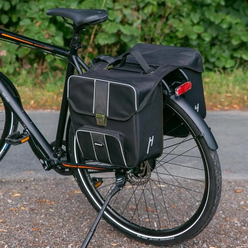 Haberland dubbele fietstas zwart 2/3