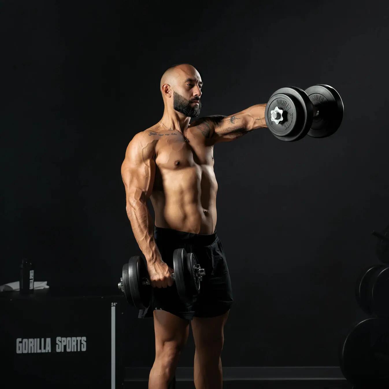 KIT HALTÈRES COURT DE 20KG AVEC DISQUES PLASTIQUE | MUSCULATION | 30MM/31MM 7/7