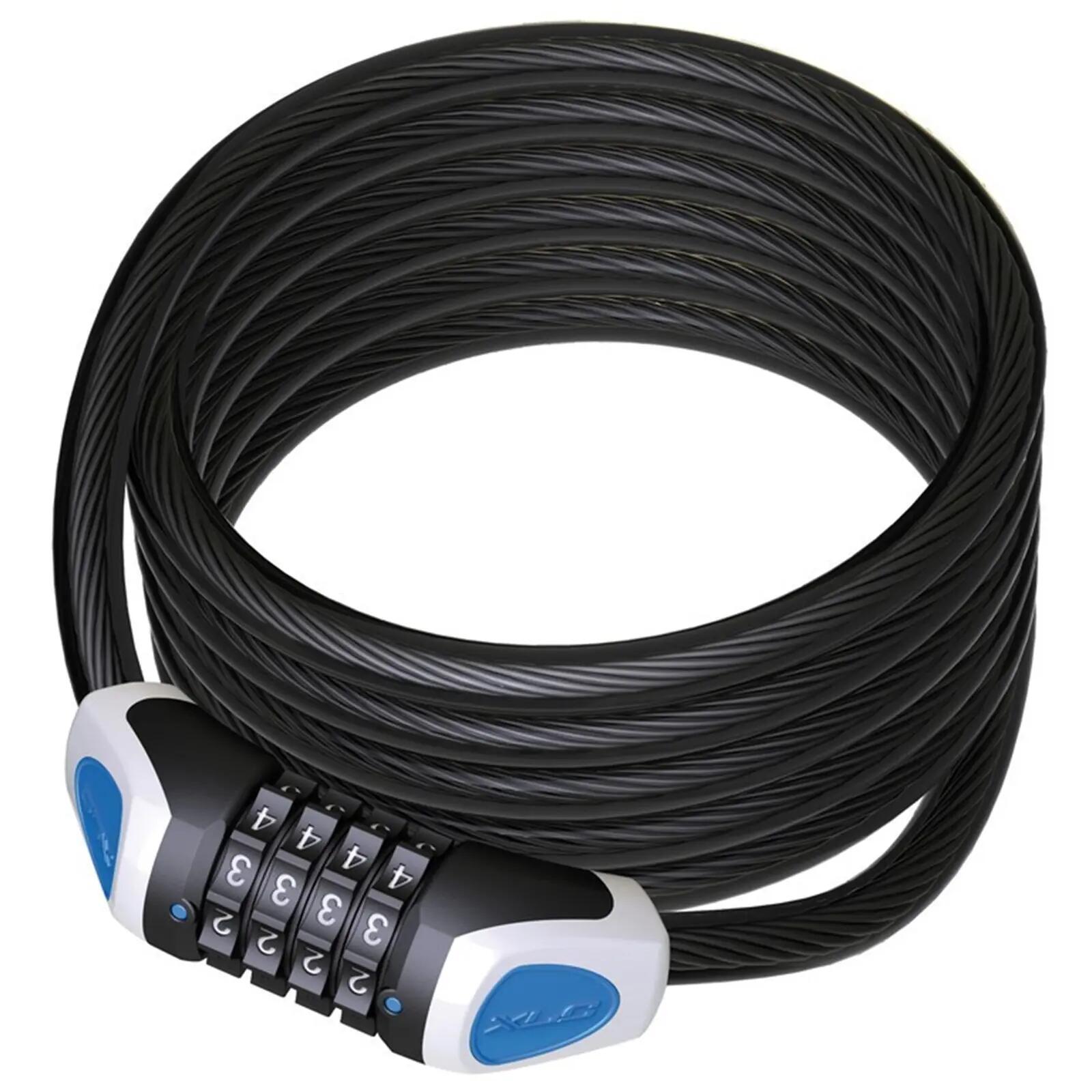 XLC Zahlenspiralkabelschloss RonaldBiggs Länge 185cm, Ø10mm, schwarz 1/2