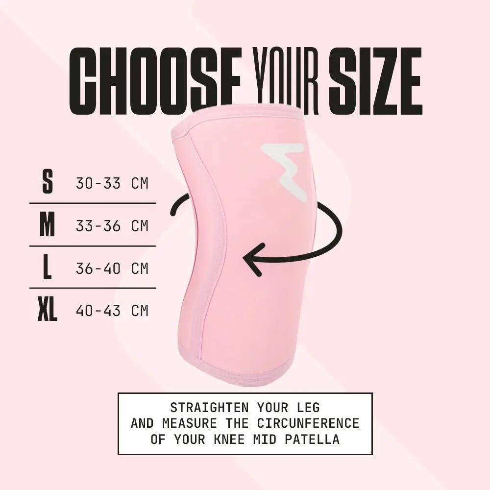 Genouillères Néoprène 7 mm Haltérophilie et Powerlifting – Rose XL 7/7