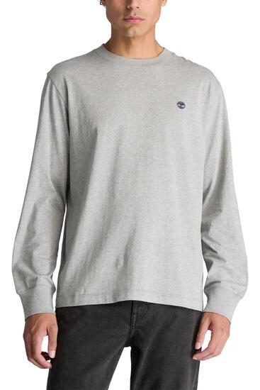 T-shirt - Sportswear - Homme - Manches longues, 100% coton, logo - Noir
