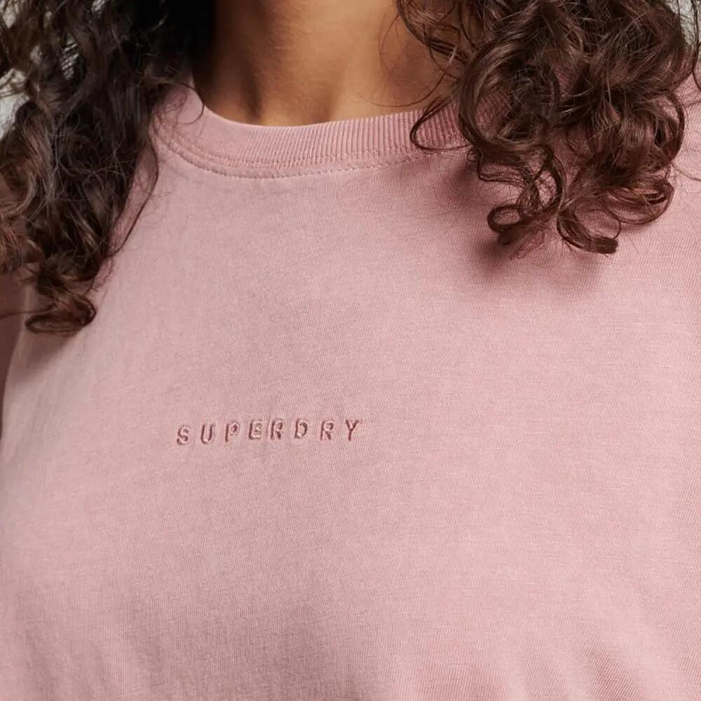 T-shirt Donna Superdry Micro Logo Rosa 3/3
