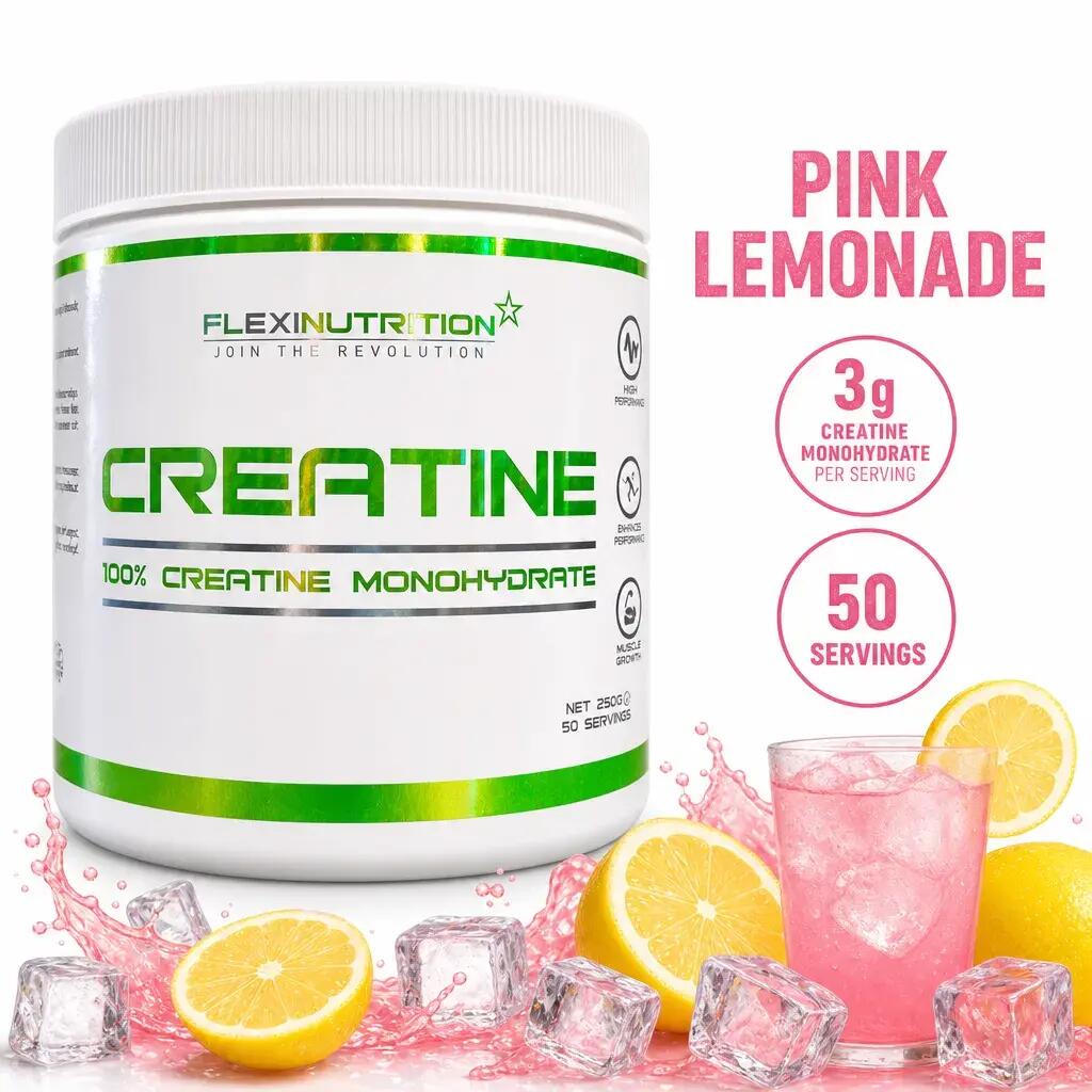 Flexi Nutrition Creatine 250g 50 Servings Pink Lemonade