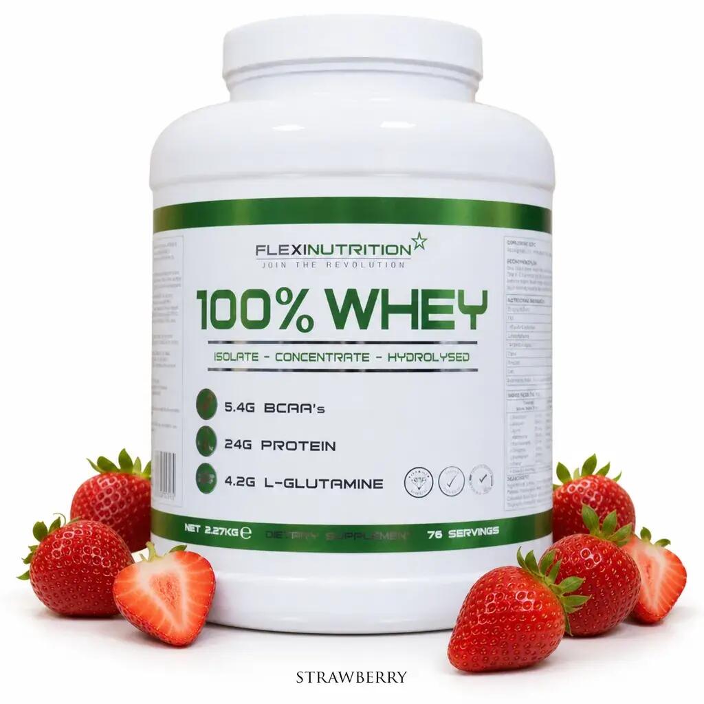Flexi Nutrition 100% Whey Protein 2010g Strawberry