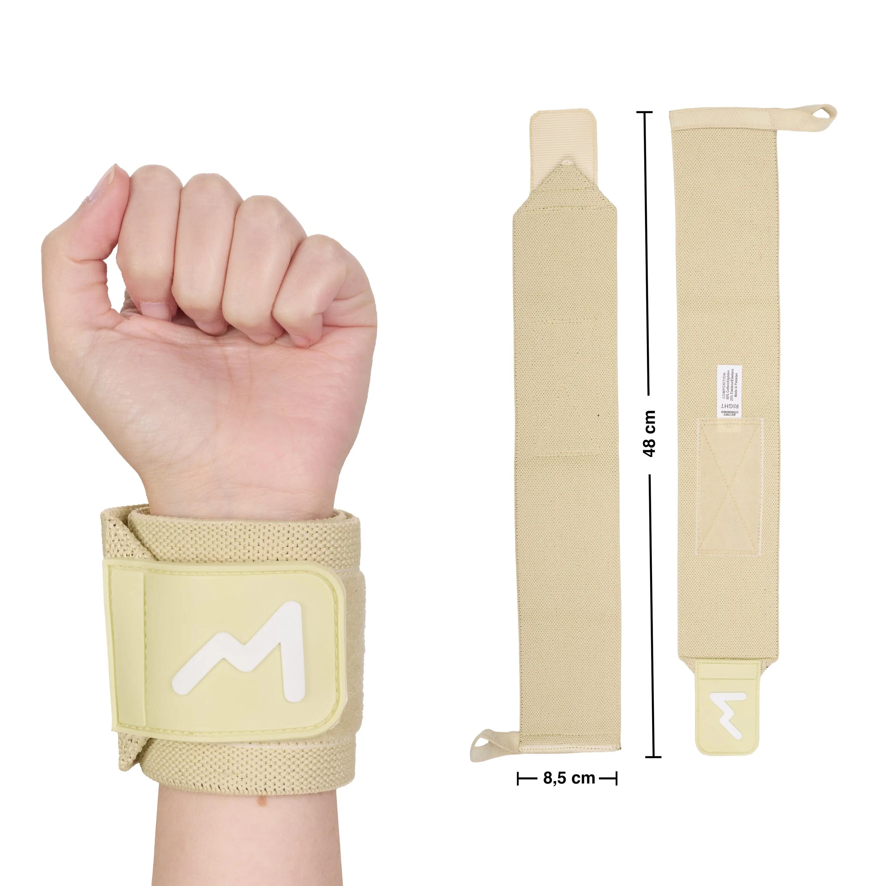Munhequeiras de Halterofilismo 48 cm – Creme 3/6