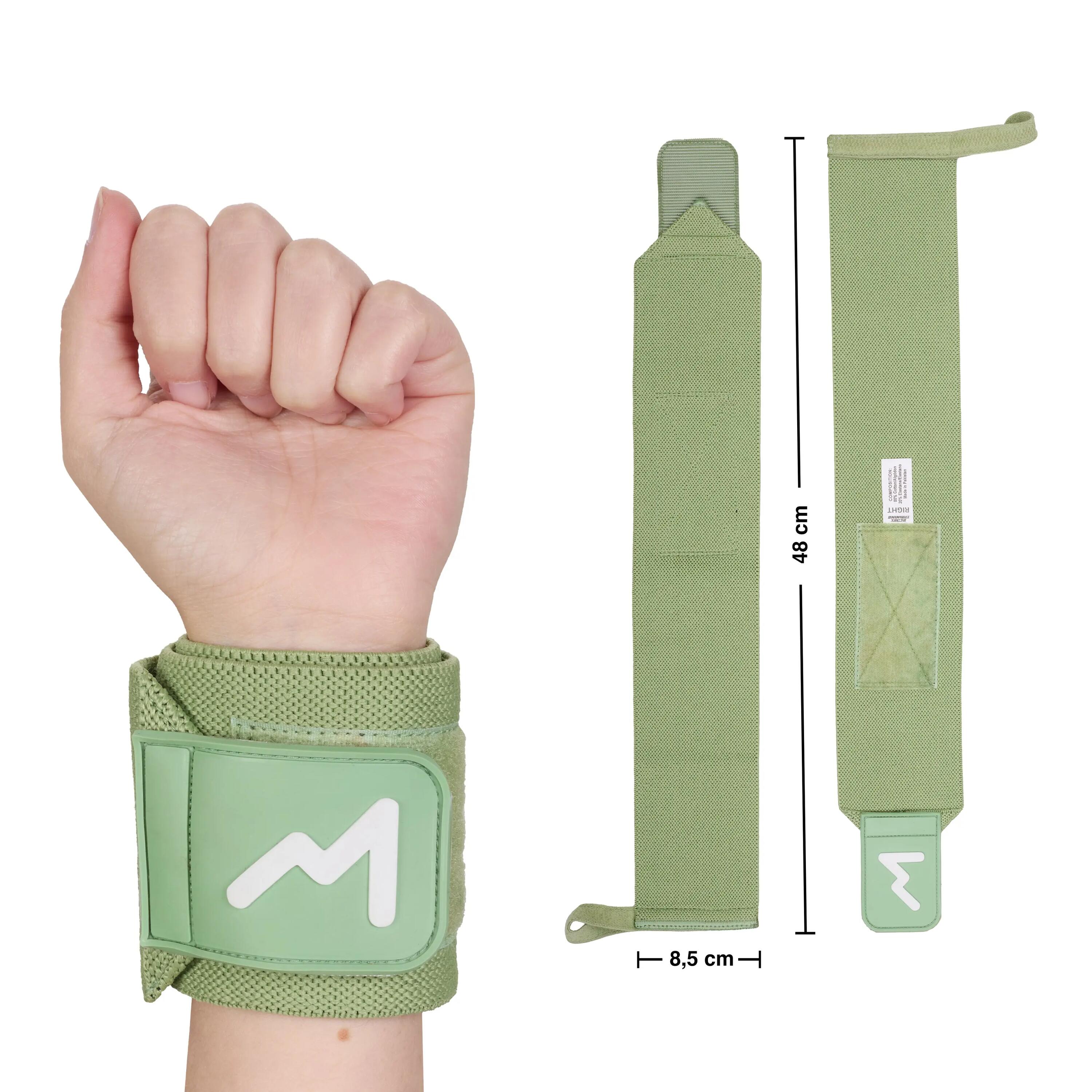 Munhequeiras de Halterofilismo 48 cm – Verde-sálvia 2/6