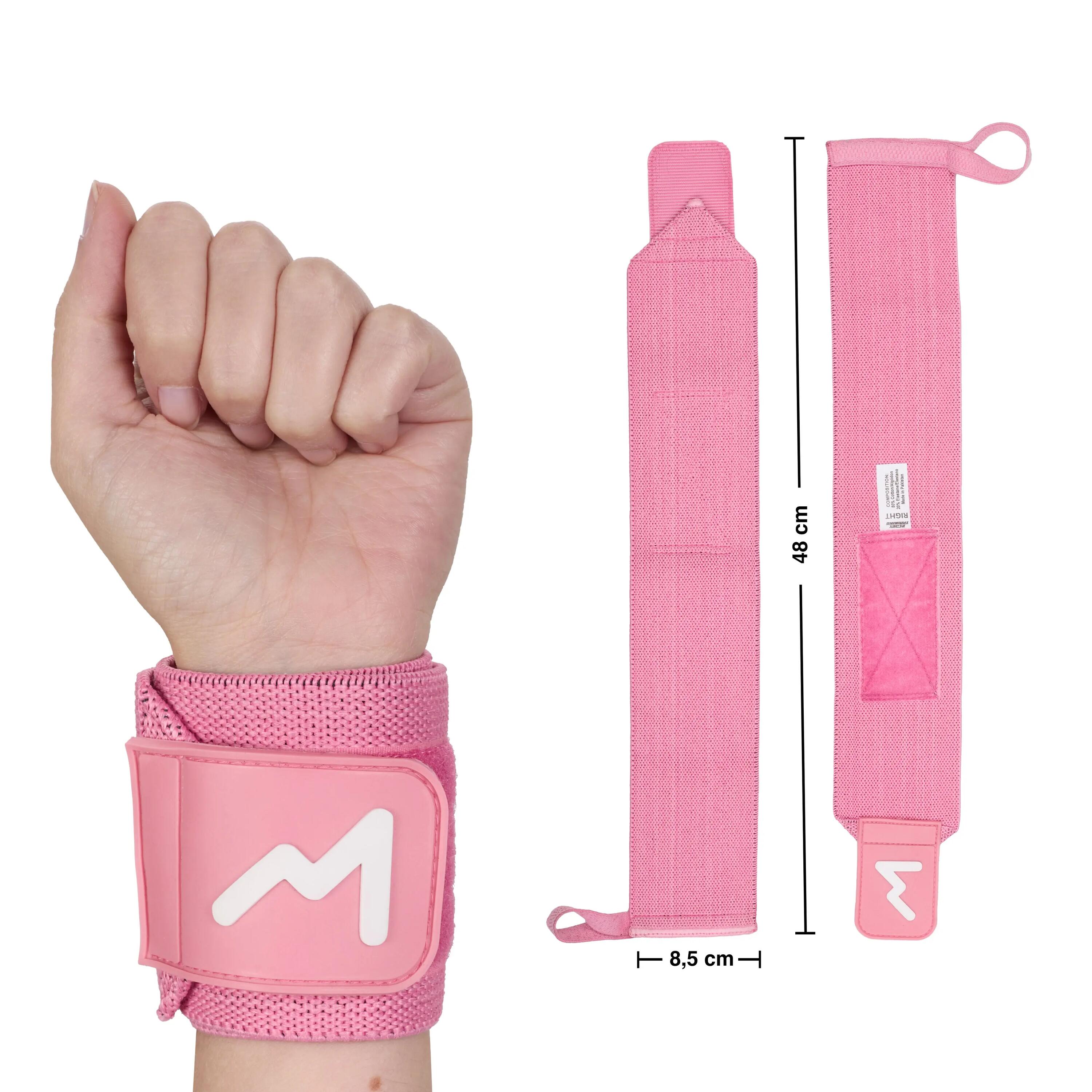 Munhequeiras de Halterofilismo 48 cm – Rosa creme 3/6