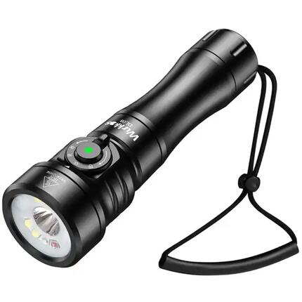 Latarka nurkowa WURKKOS DL08 3600 lm, spot/flood/czerwień/UV
