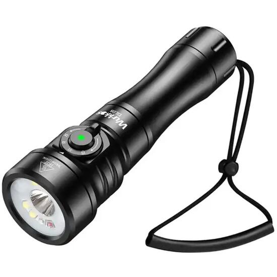 Latarka nurkowa WURKKOS DL08 3600 lm, spot/flood/czerwień/UV