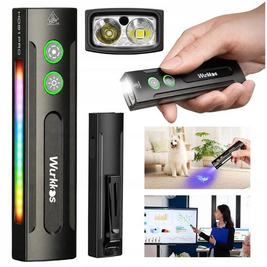 Latarka turystyczna Wurkkos HD01 Pro UV, laser, RGB