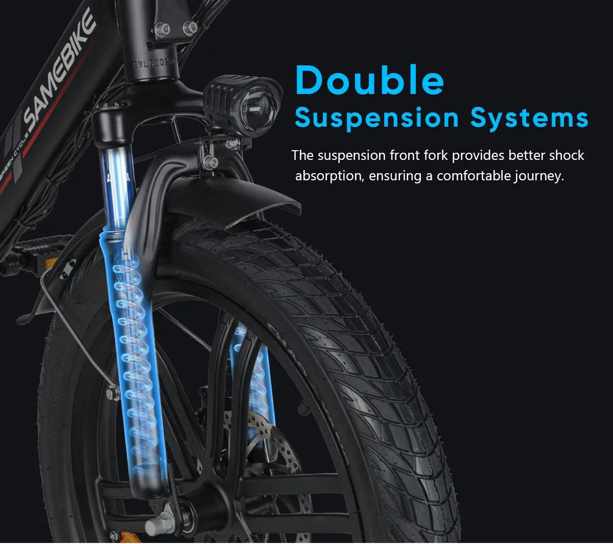 Bicicletta elettrica per adulti SAMEBIKE CY20PRO-IT Batteria 36V 13Ah 14/15