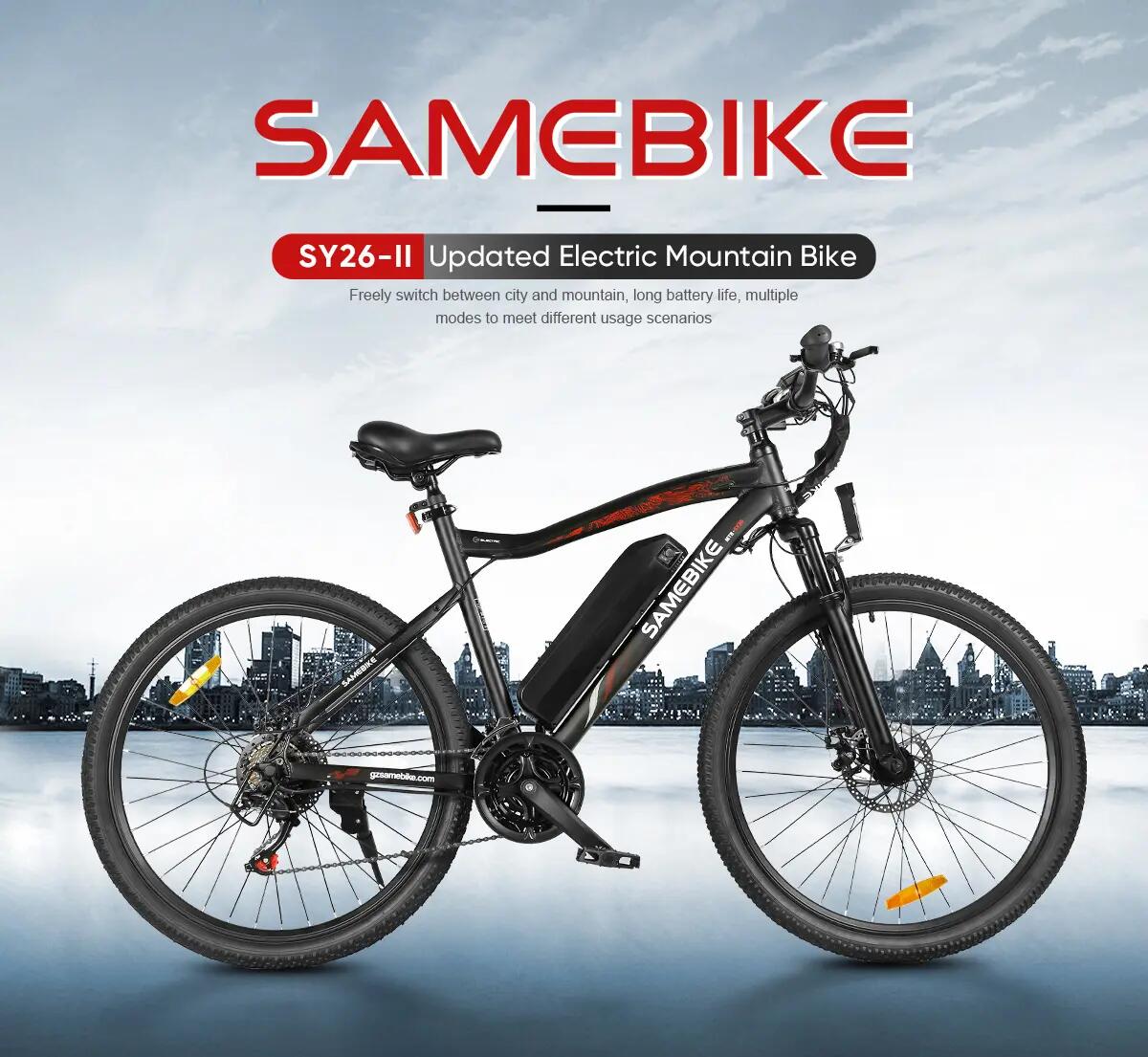 Elektrische fiets voor volwassenen SAMEBIKE SY26-Ⅱ batterij 36V13Ah motor 250W 13/15