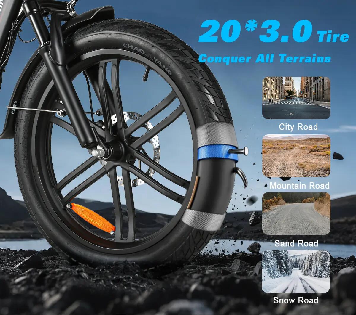 Bicicletta elettrica per adulti SAMEBIKE CY20PRO-IT Batteria 36V 13Ah 15/15