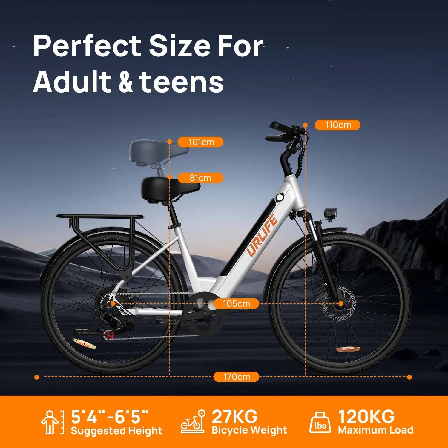 Vélo Électrique URLIFE E26(48V) 48V 10.4Ah 12/12