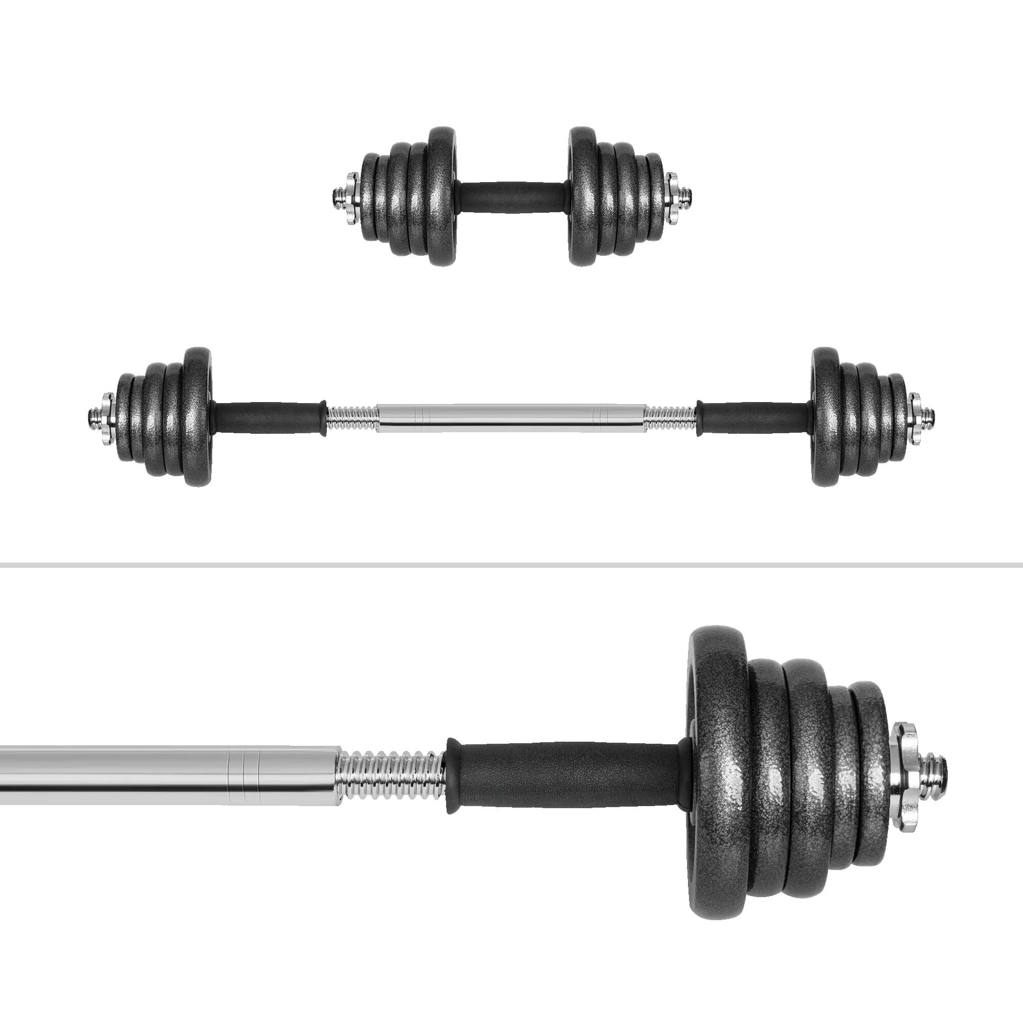 Einstellbare Hanteln aus Gusseisen im Koffer mit Greiferset 20kg Rebel solid 5/7