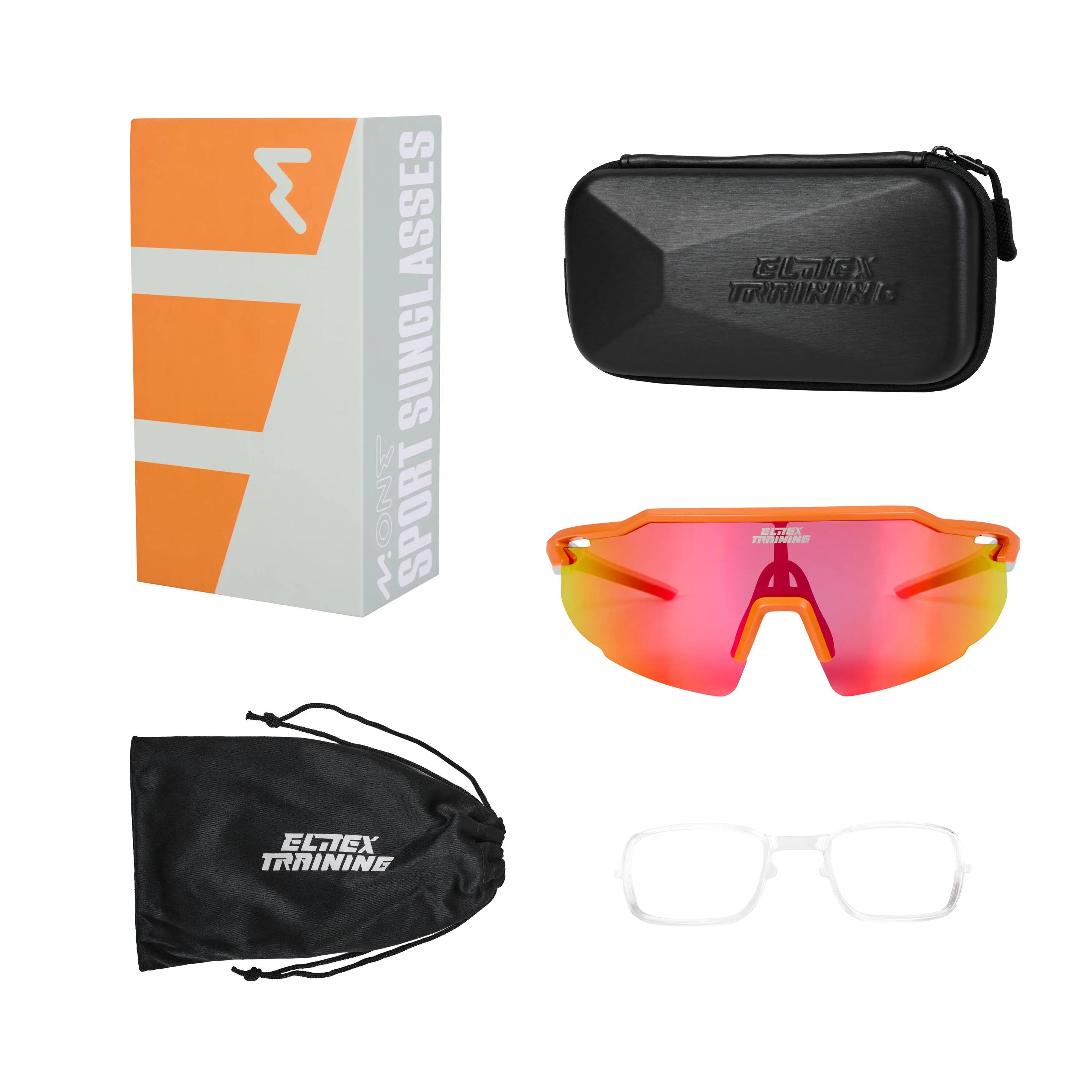 Sportsonnenbrille Elitex Training Vision One Blaze UV400 Orange 3/5