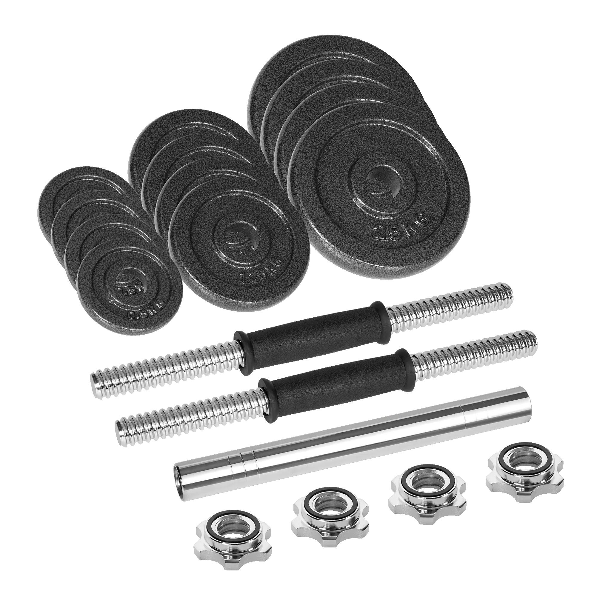 Einstellbare Hanteln aus Gusseisen im Koffer mit Greiferset 20kg Rebel solid 3/7