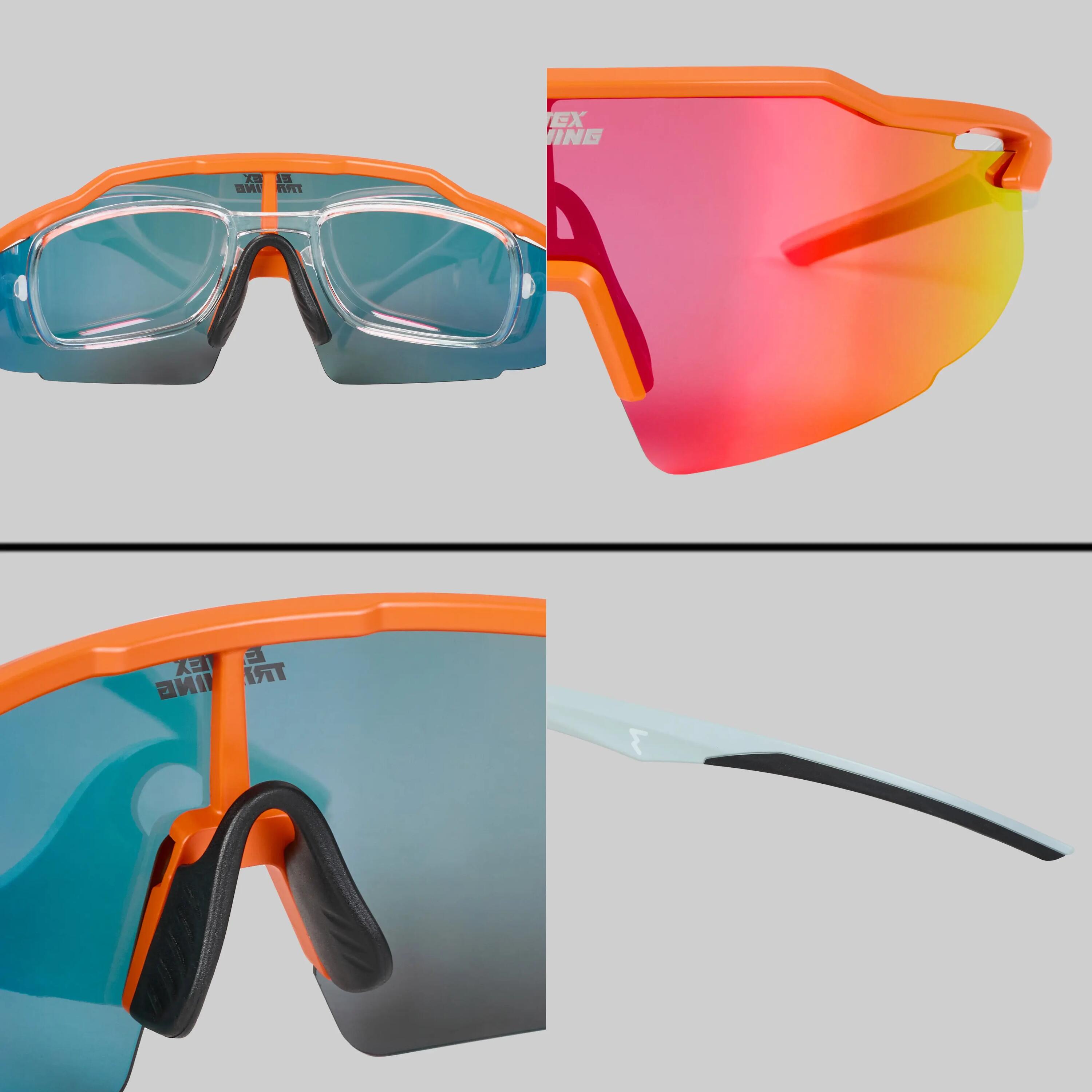 Sportsonnenbrille Elitex Training Vision One Blaze UV400 Orange 2/5