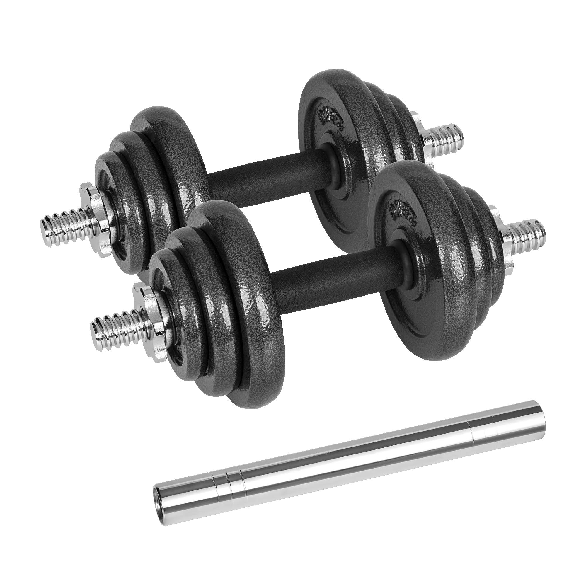 Einstellbare Hanteln aus Gusseisen im Koffer mit Greiferset 20kg Rebel solid 2/7