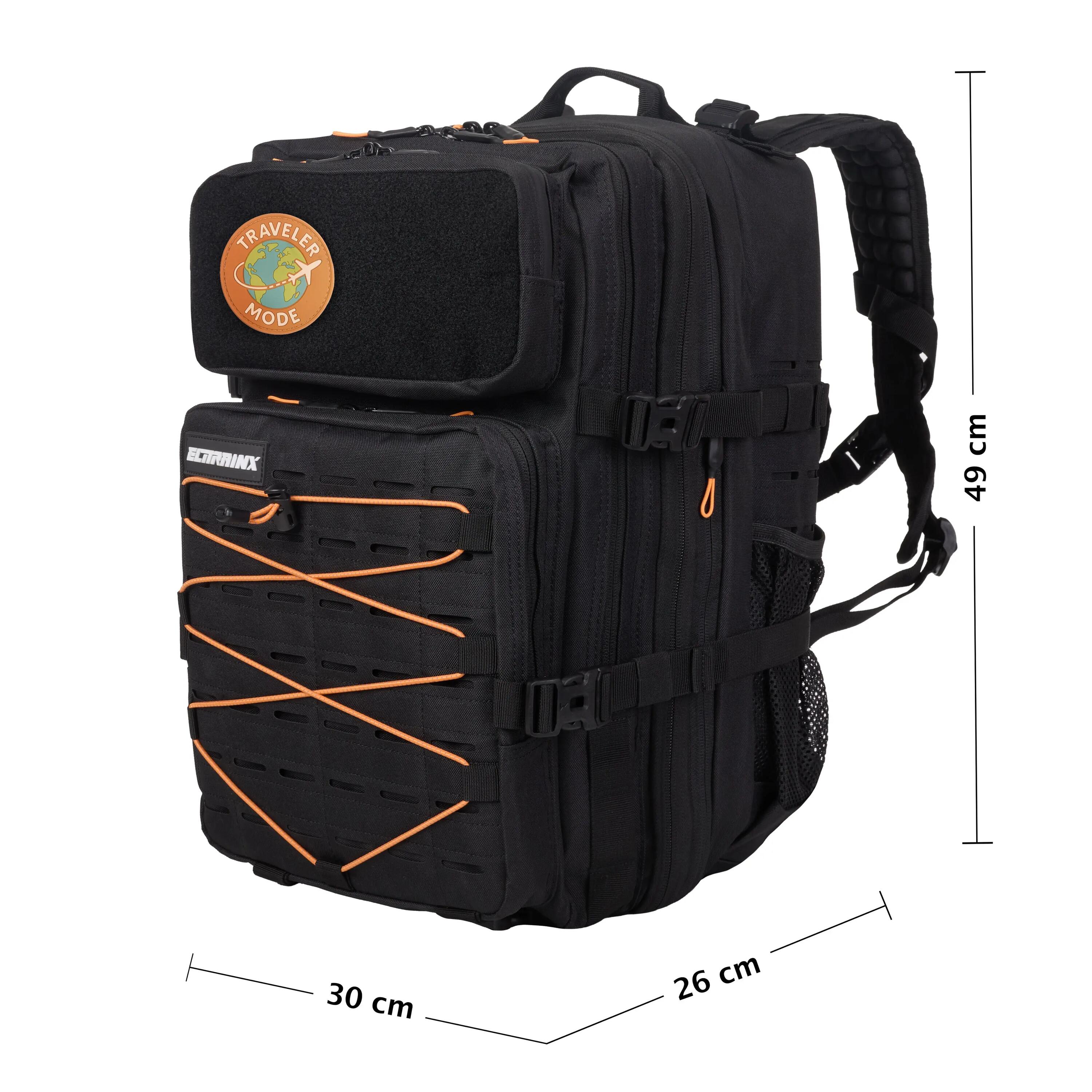 Mochila Tática 45 L com Compressão, Cabine – MAX Preto 2/10