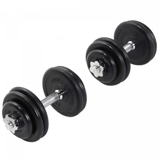 Zestaw 2x15 kg hantli gumowanych regulowanych 31 mm