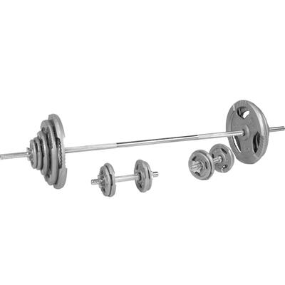 Halterset 100 kg - gripper gietijzer - halters met gewichten -schroefsluiting