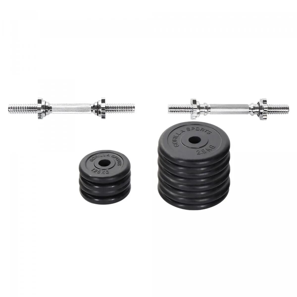 KIT HALTÈRES COURT DE 30 KG AVEC DISQUES REVÊTEMENT CAOUTCHOUC | MUSCULATION 3/7
