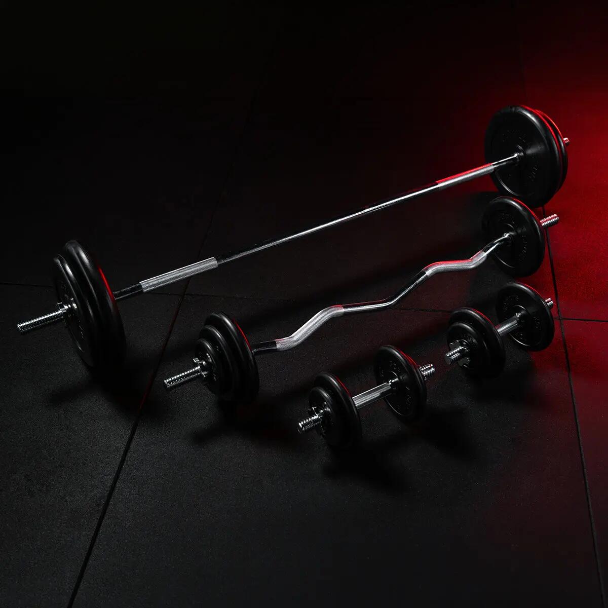 Hantelset Gummi komplett 108 kg 6/7