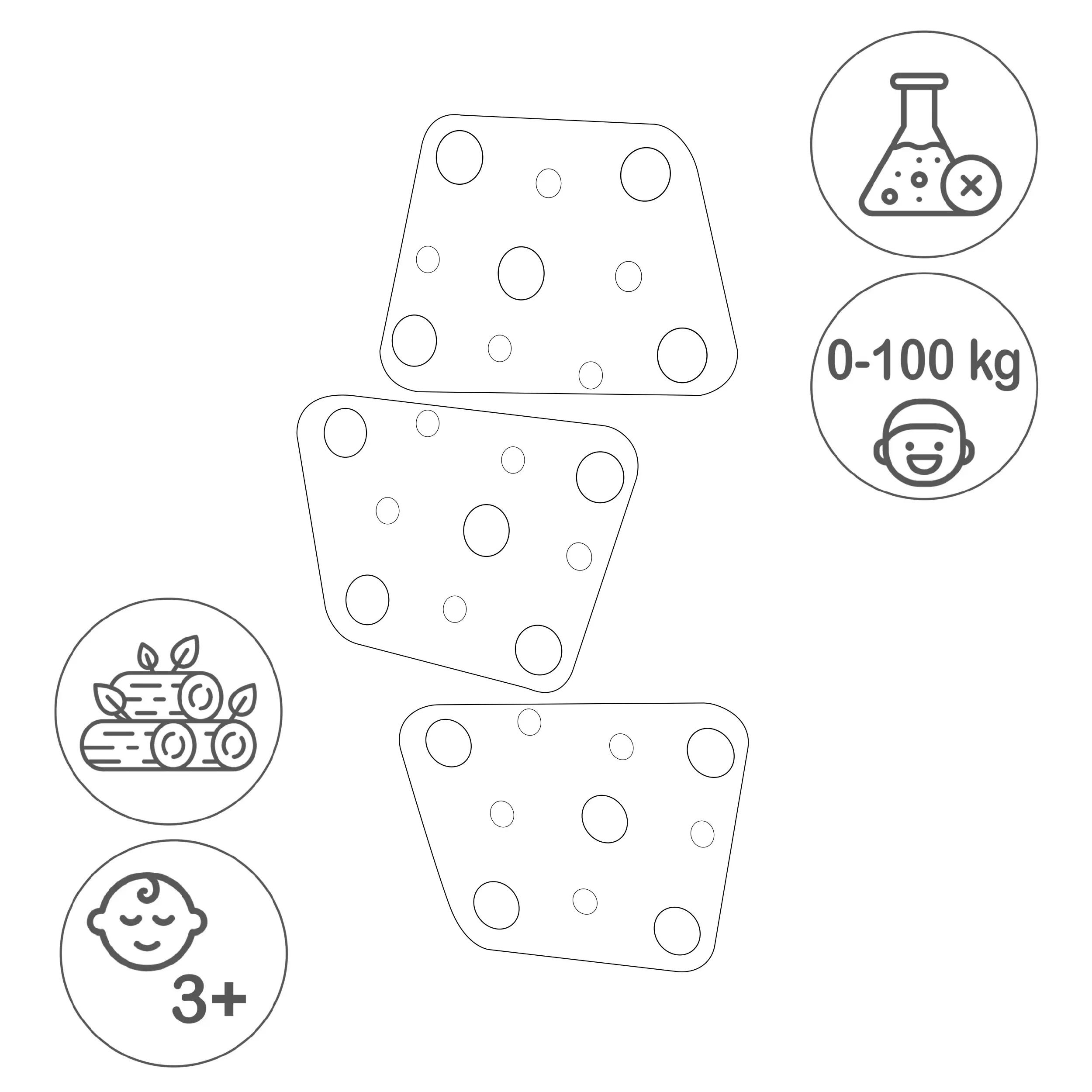 Ścianka Wspinaczkowa Cheesy 3 Biały - Chwyty Kolorowe 4/5