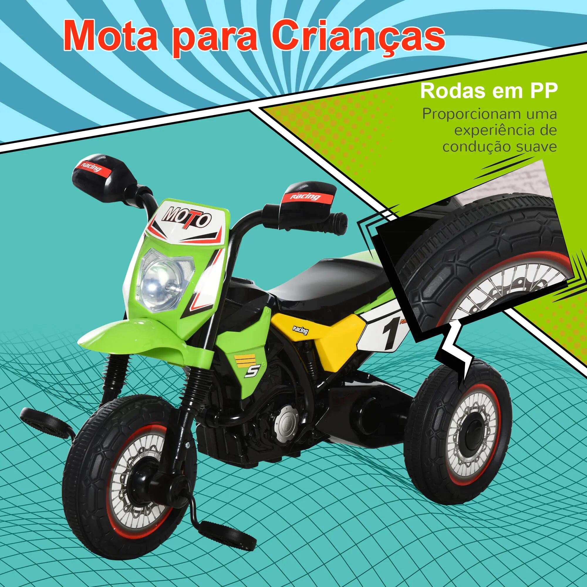 Triciclo Criança 71x40x51cm Verde HOMCOM 7/12