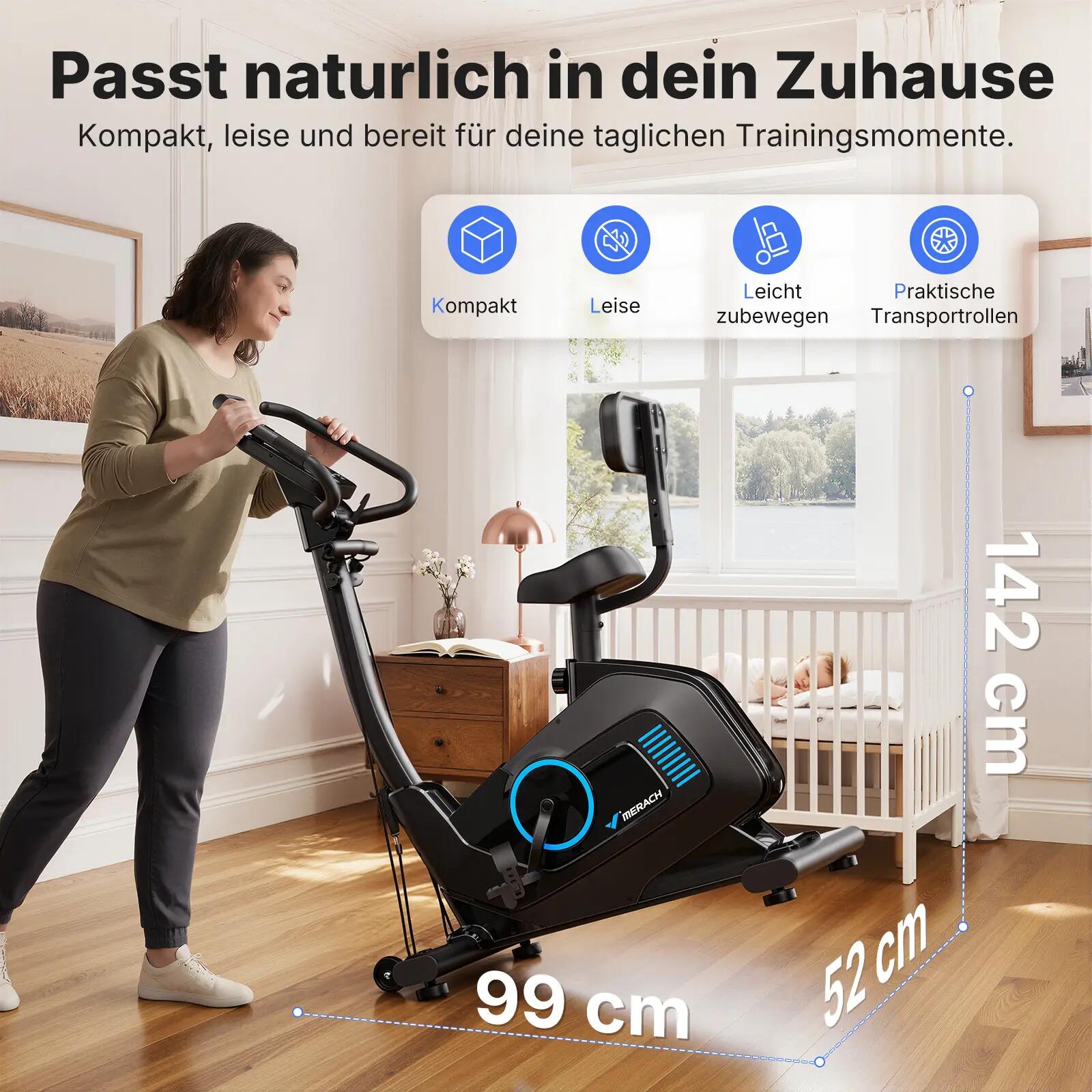 Vélo d’Appartement MERACH, Mode Connecté, APP/Bluetooth,16 Résistance 8/8