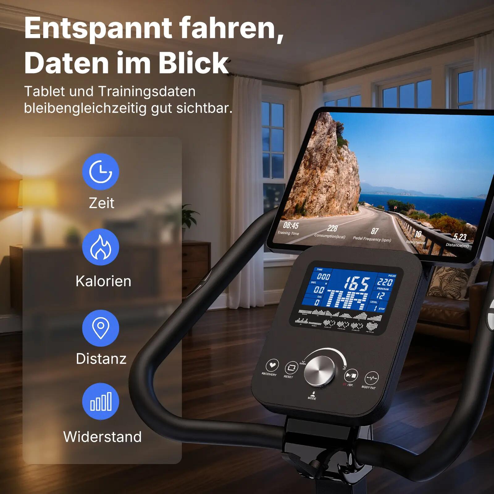 Vélo d’Appartement MERACH, Mode Connecté, APP/Bluetooth,16 Résistance 7/8