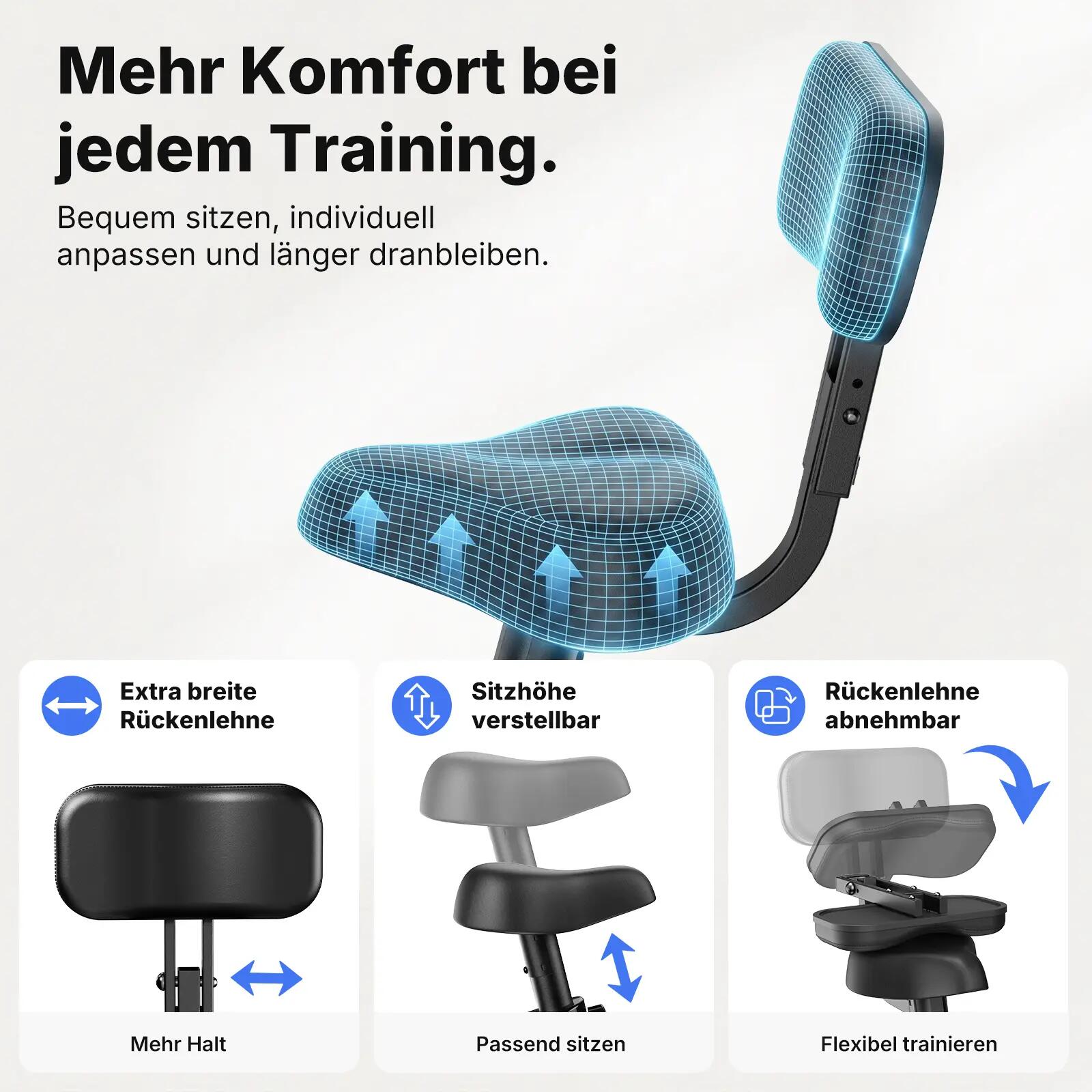 Vélo d’Appartement MERACH, Mode Connecté, APP/Bluetooth,16 Résistance 3/8