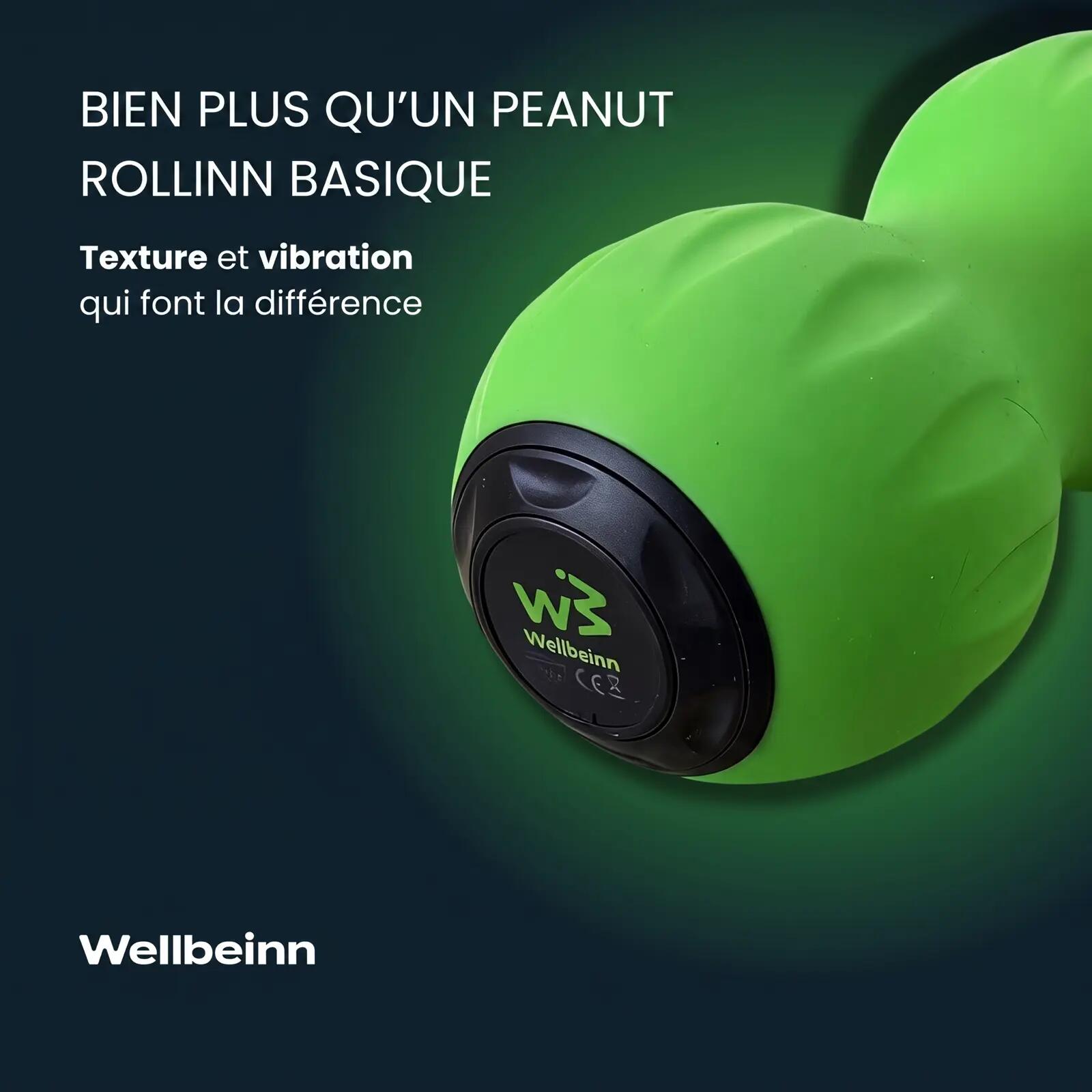 Rolo massagem - Unissexo - Vibratório, forma amendoim - Verde 7/9