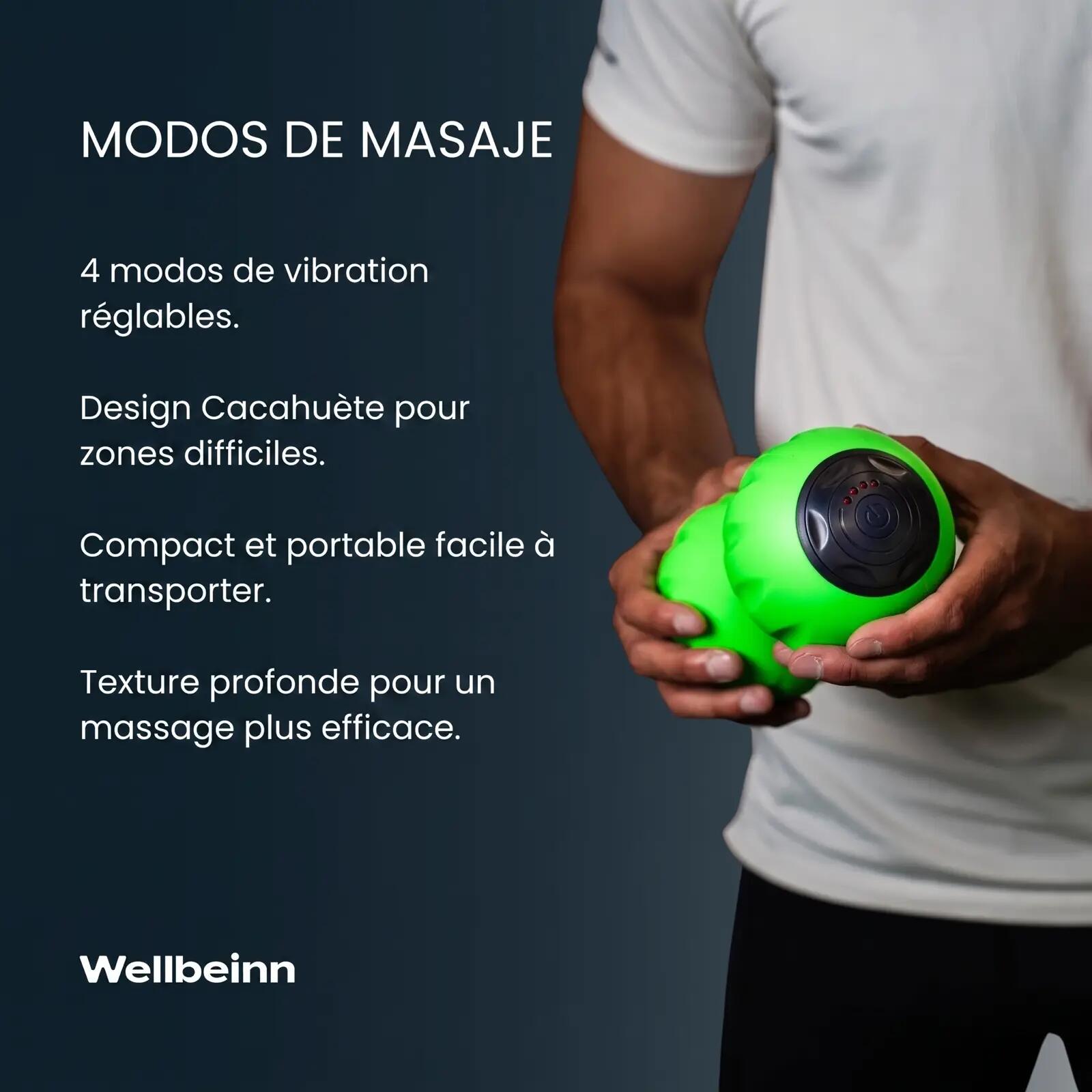 Rolo massagem - Unissexo - Vibratório, forma amendoim - Verde 6/9