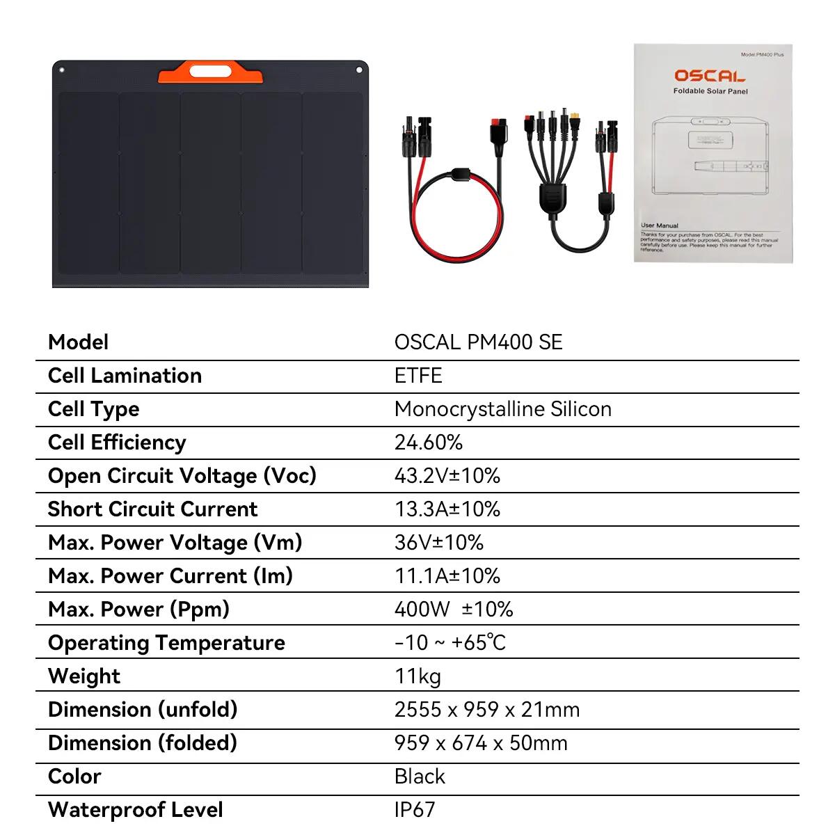 PM400 SE Panel solar plegable - 400W 15/15