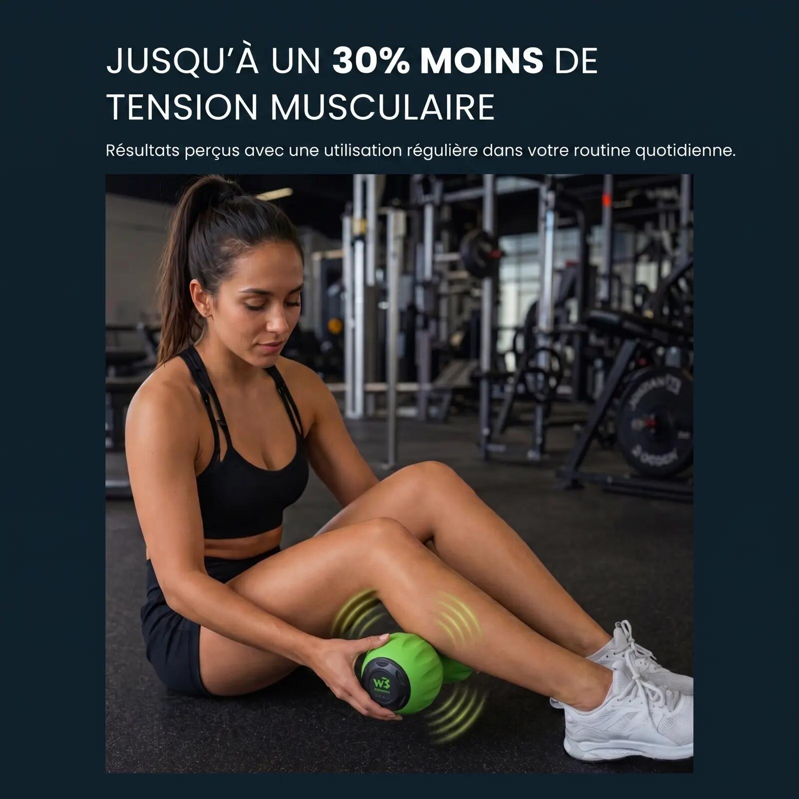 Rolo massagem - Unissexo - Vibratório, forma amendoim - Verde 4/9