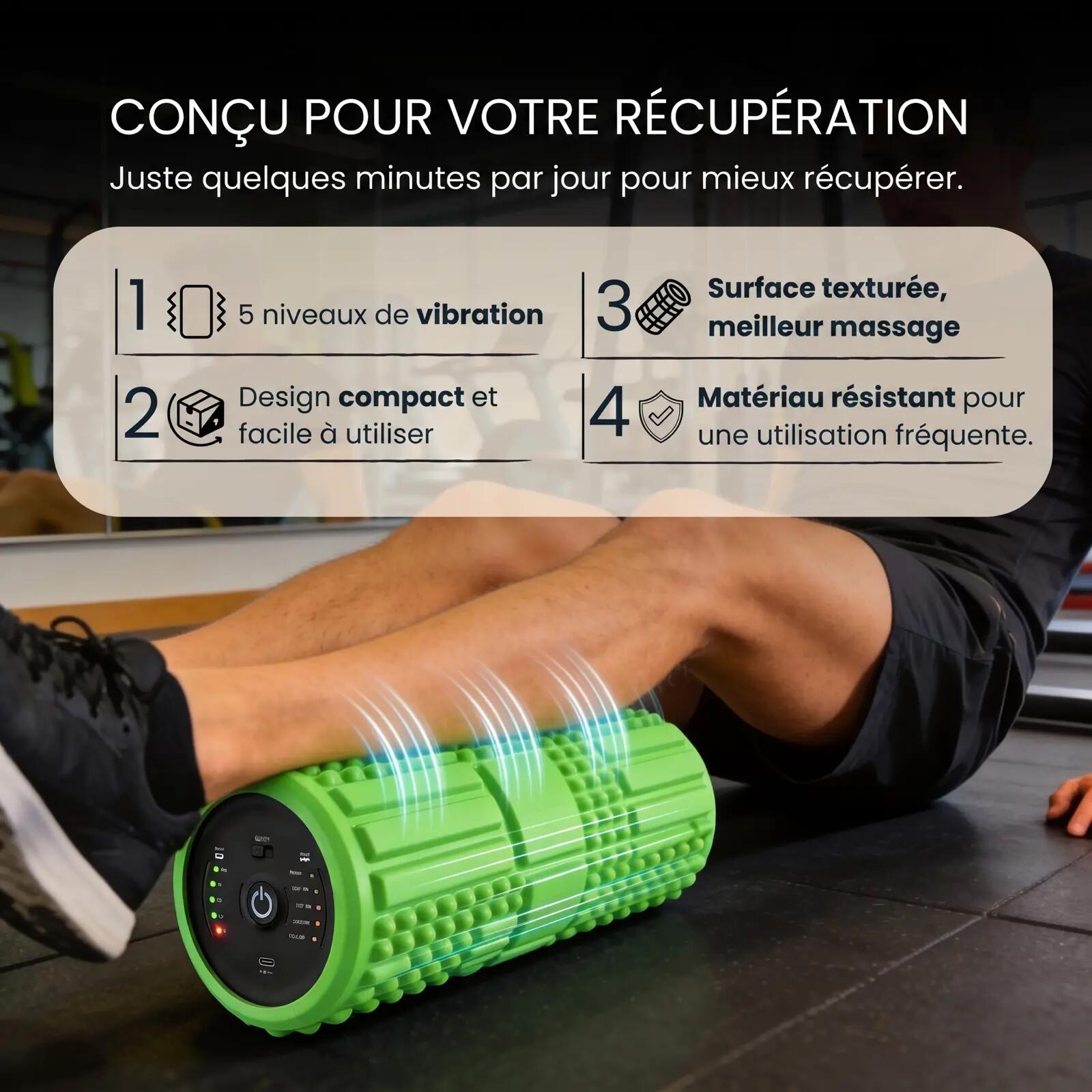Rollinn by Wellbeinn – Vibrierender Schaumstoffroller mit 4 Stufen 2/7