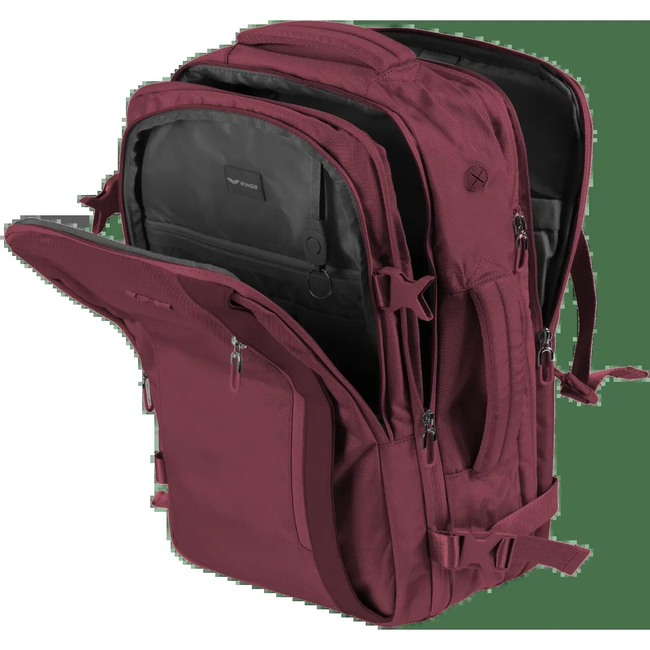 WINGS multifunctionele rugzak SKYLARK uitbreidbaar BURGUNDY 2/8