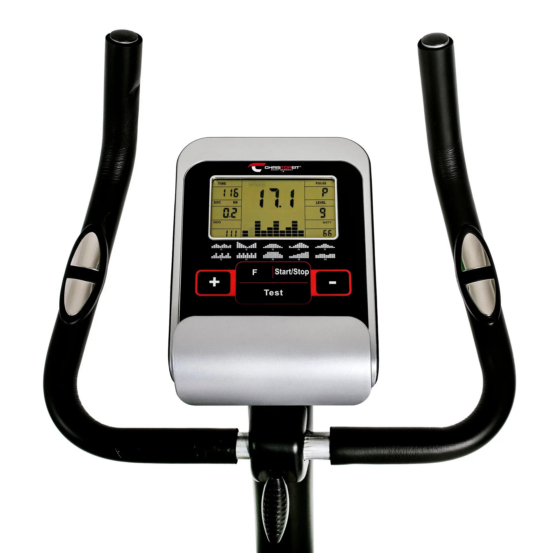 Vélo d'appartement jusqu'à 120 kg - silencieux - 24 niveaux - LCD - BT 4 4/7