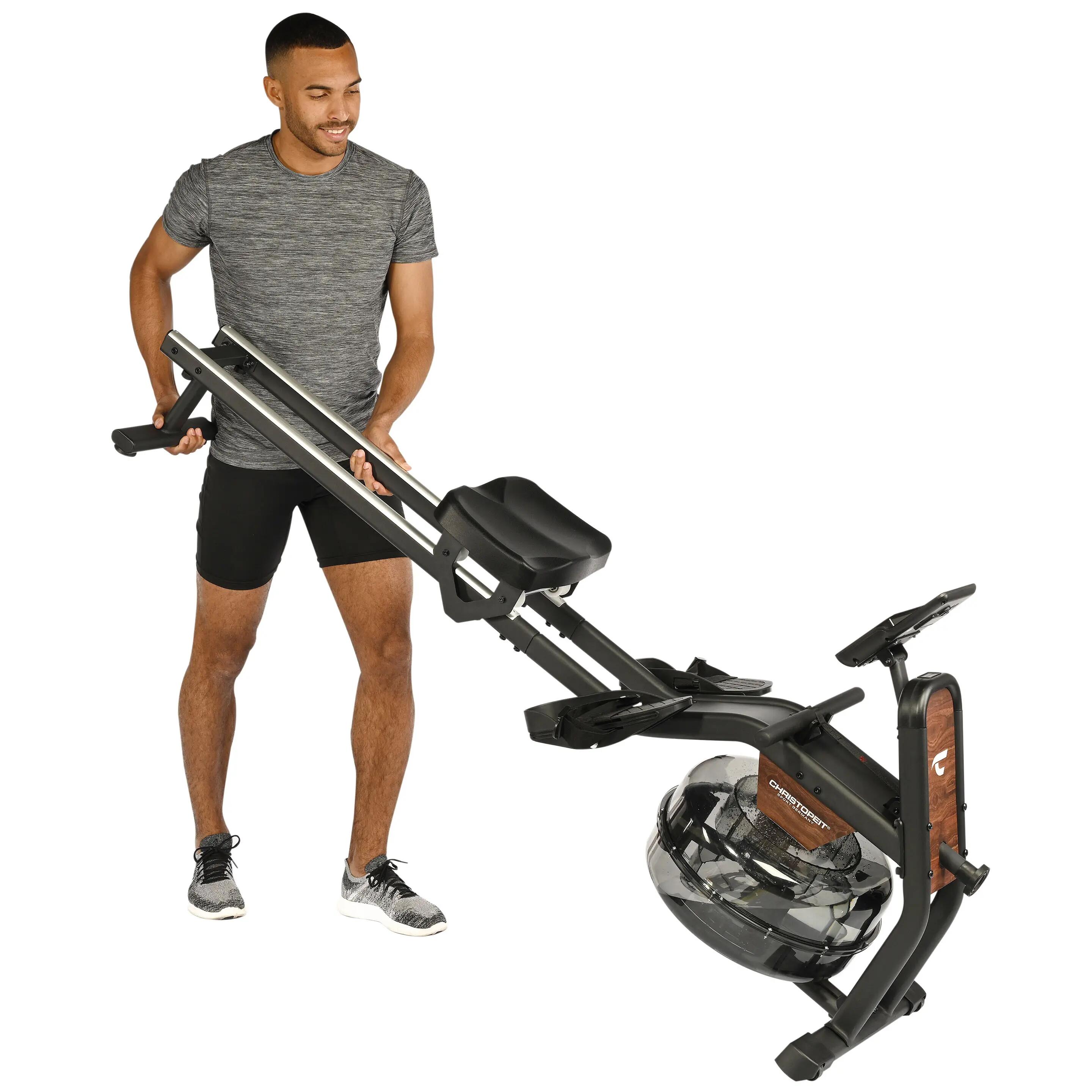 Rameur à résistance à l'eau - siège surélevé 120 kg, tapis inclus - Garda 5/12